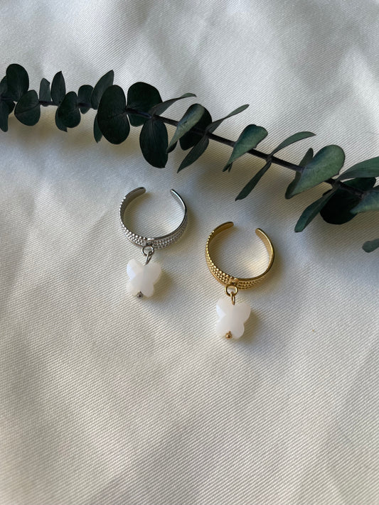 Bague papillon blanc